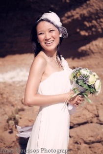 Santorini asian bride